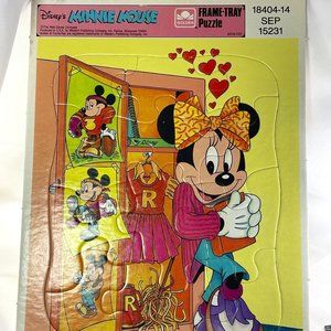 Walt Disney Classic Childrens Golden Frame Tray Puzzle Minnie Mouse Vintage